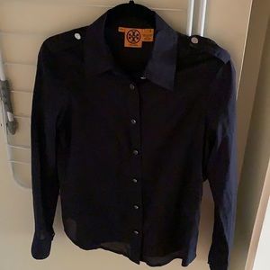 Tory Burch Navy Button-Up